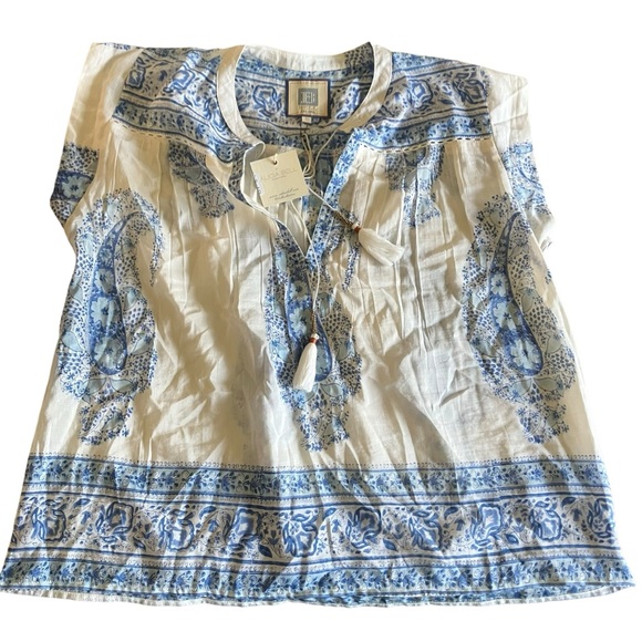 BELL BY ALICIA BELL Aubry top in blue Large NWT - Picture 1 of 8